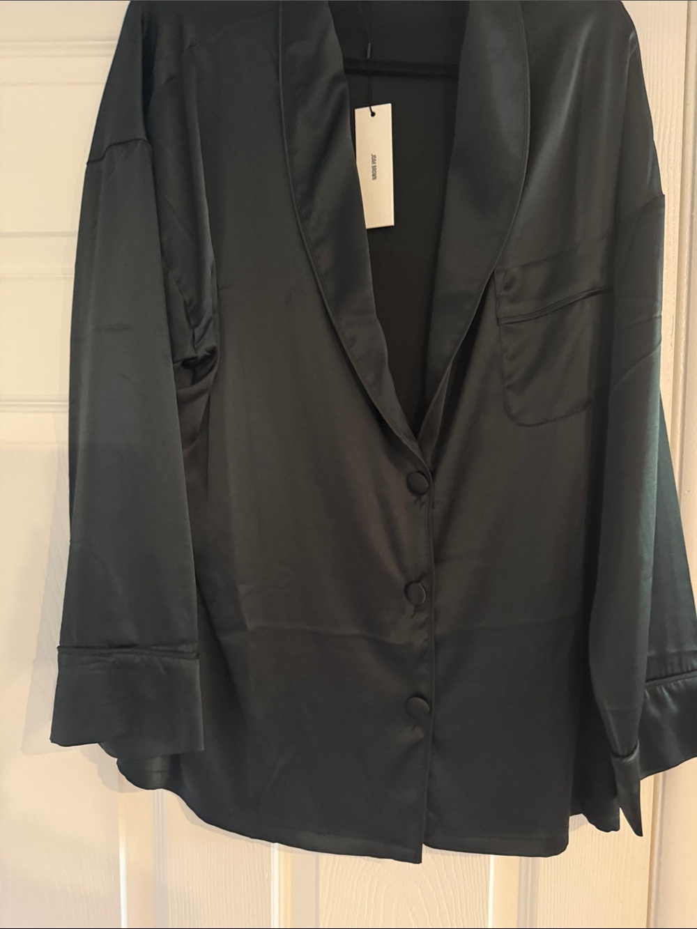 NWT black JOAH Brown black blouse size s/m